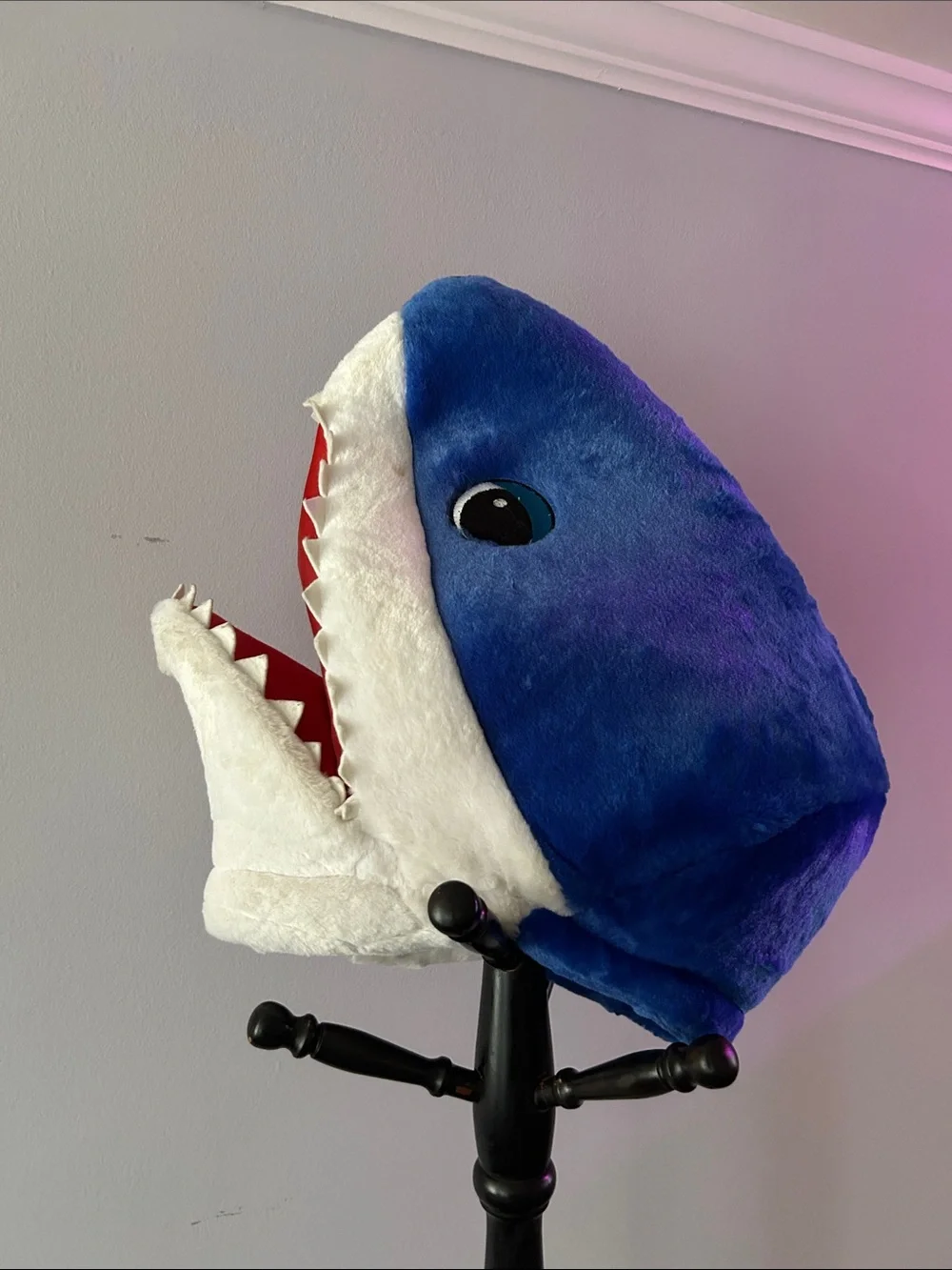 Halloween Blue and White Plush Shark Mask